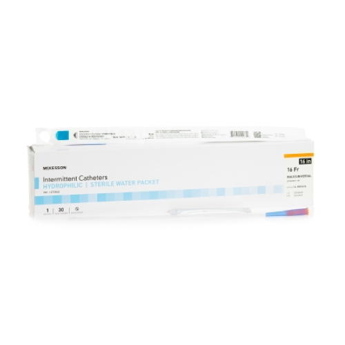 Intermittent catheter, hydrophilic coated, straight tip, 16 Fr, 16 in (30)