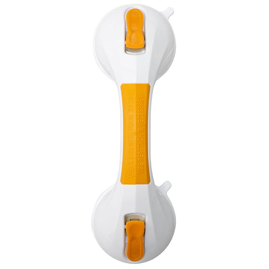 Orange-handled suction grab bar with two white suction cups