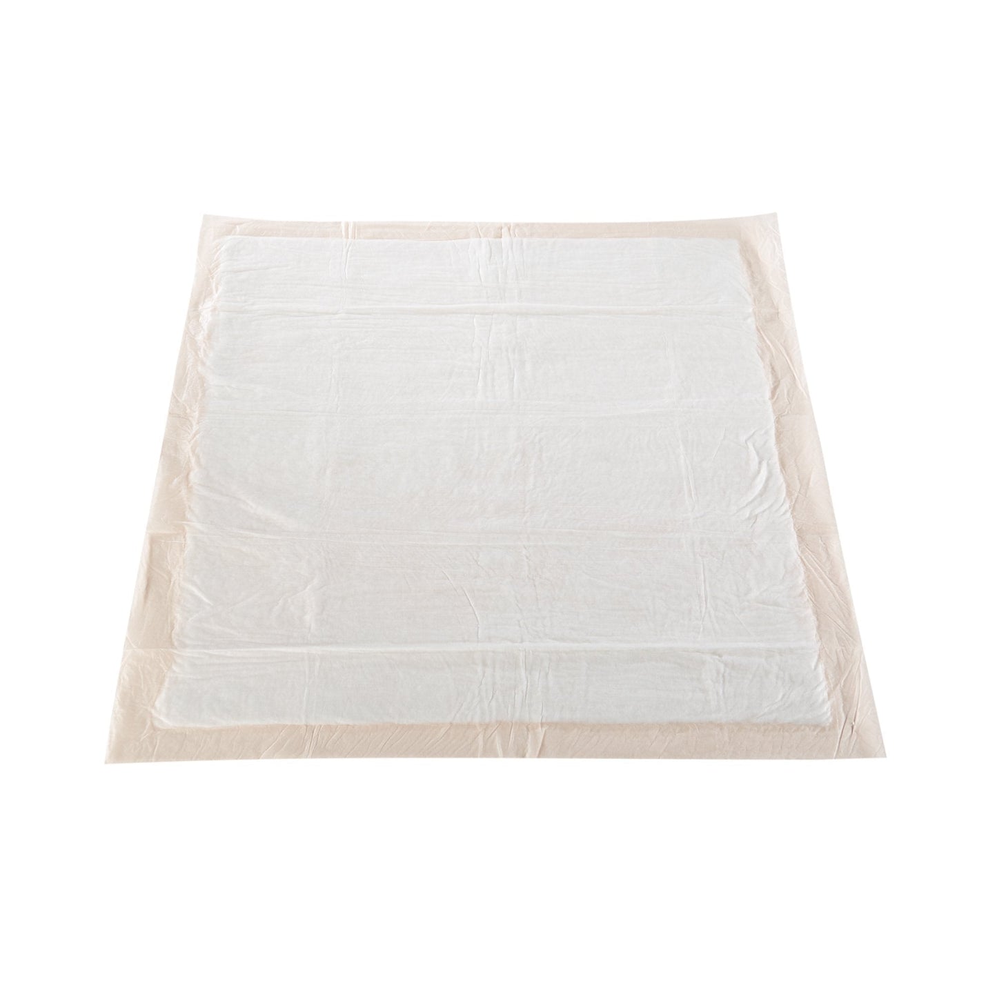 Folded white underpad sheet, rectangular absorbent pad for bed use