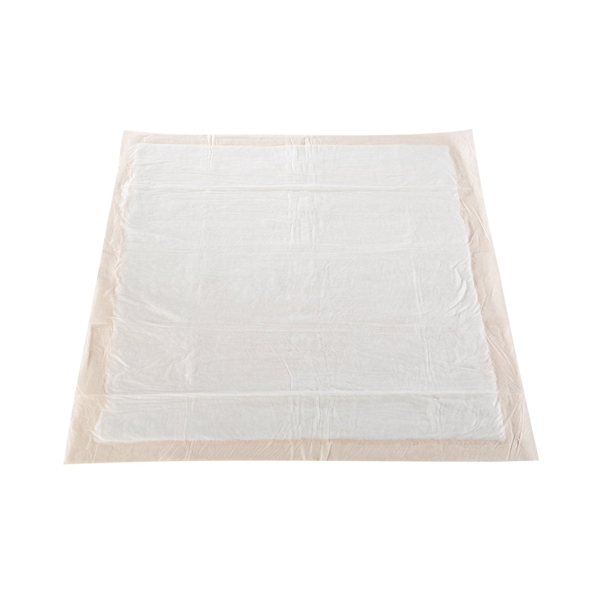 Folded white underpad sheet, rectangular absorbent pad for bed use