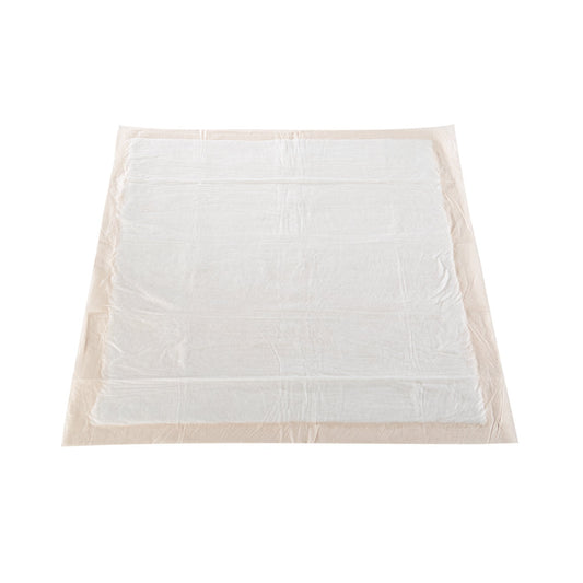 Folded white underpad sheet, rectangular absorbent pad for bed use