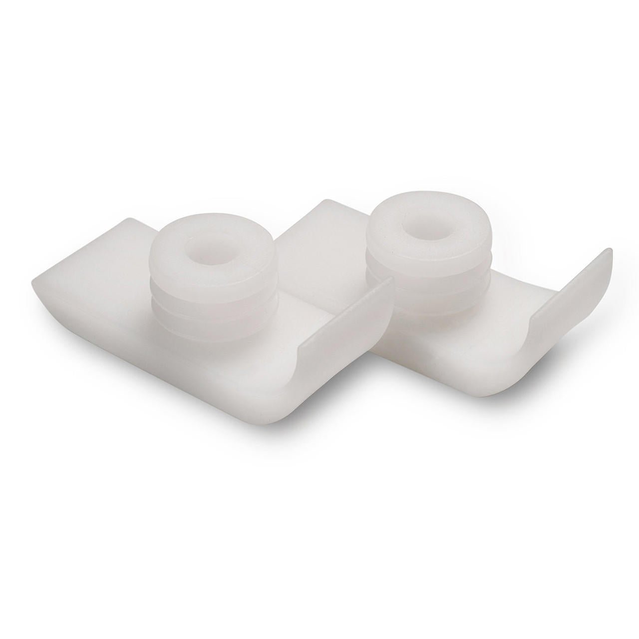 White walker ski glides with two rounded pads and pegs