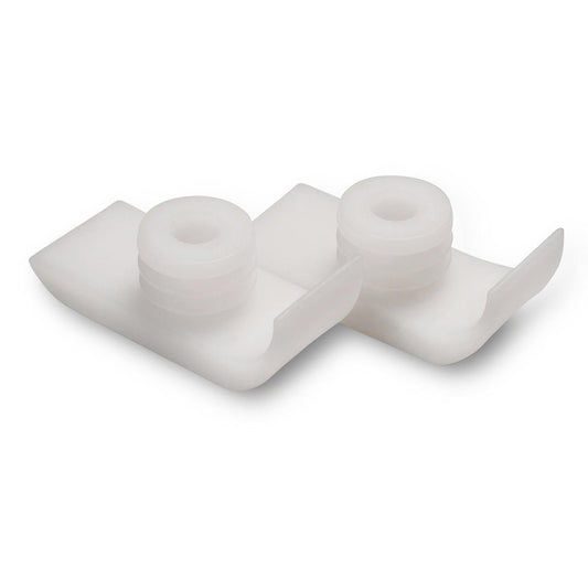 White walker ski glides with two rounded pads and pegs