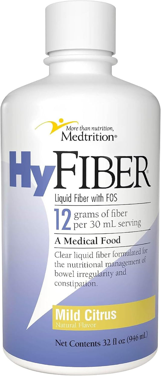 HyFiber liquid fiber with FOS, mild citrus, 32 oz bottle