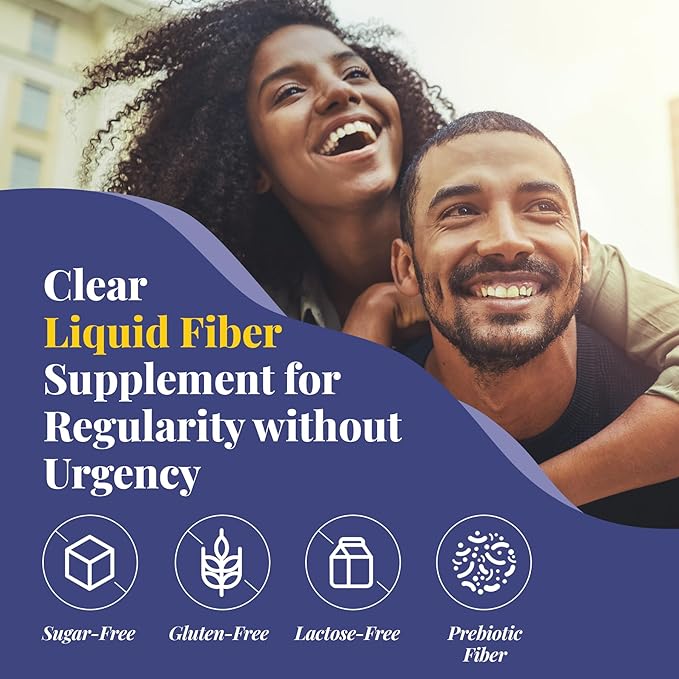 Sugar-free, gluten-free, lactose-free, prebiotic fiber benefit icons