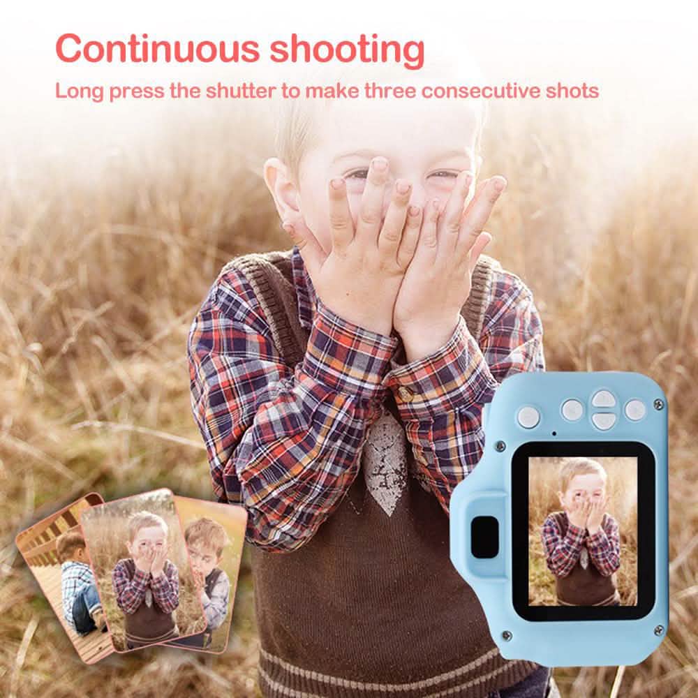 Blue mini children's digital camera with LCD screen