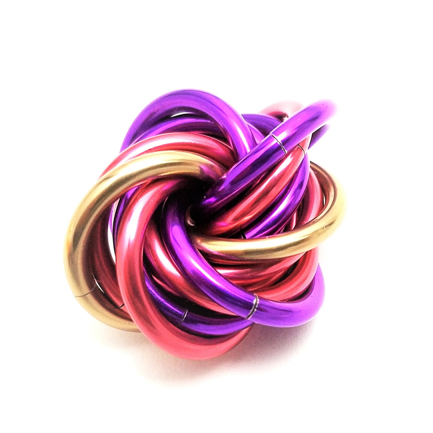 Möbii® MULTICOLOR Fidget Ball: Quiet Mobius ADHD Relaxing Stim Toy Tool for Home Travel Office or Desk Steel Lynx