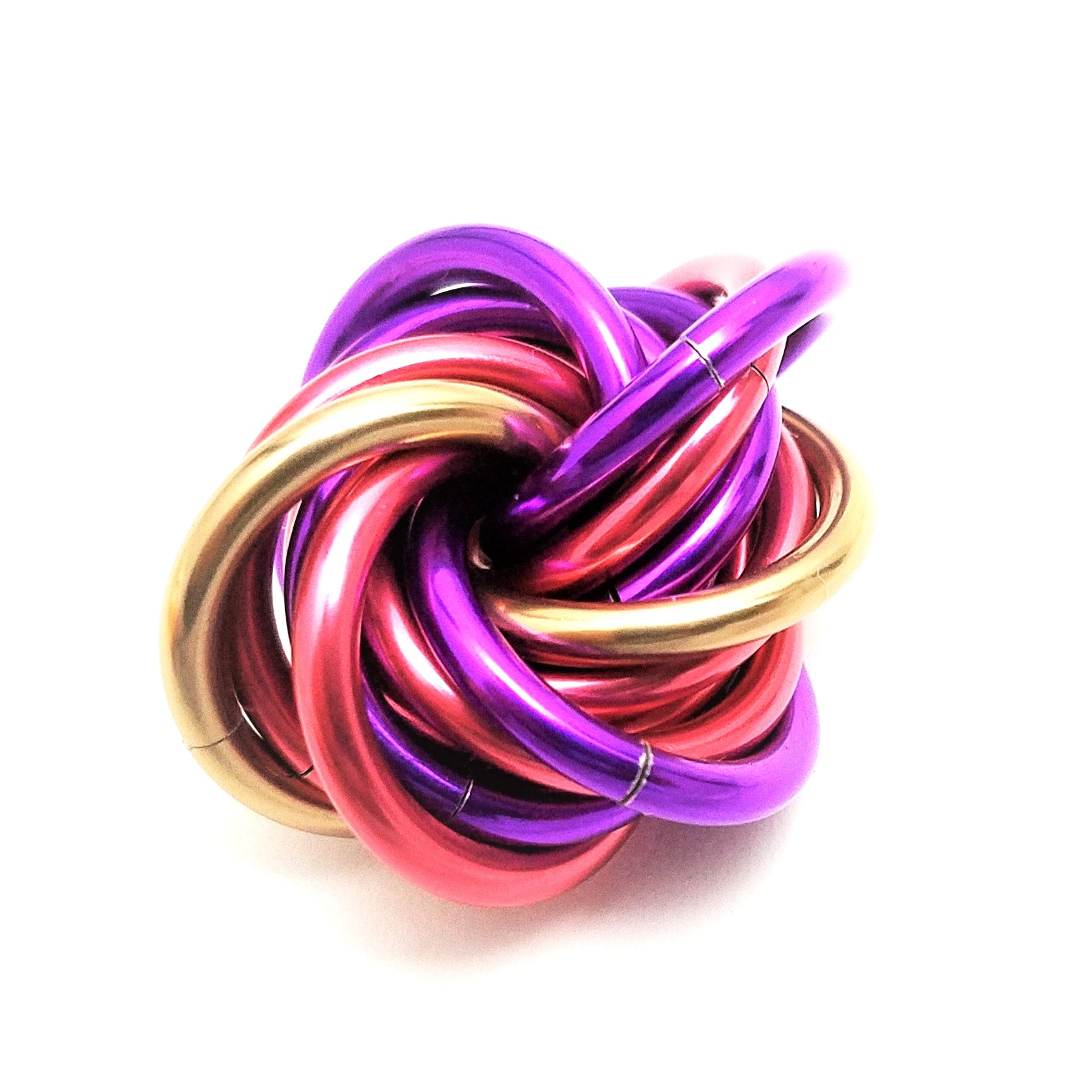 Möbii® MULTICOLOR Fidget Ball: Quiet Mobius ADHD Relaxing Stim Toy Tool for Home Travel Office or Desk Steel Lynx