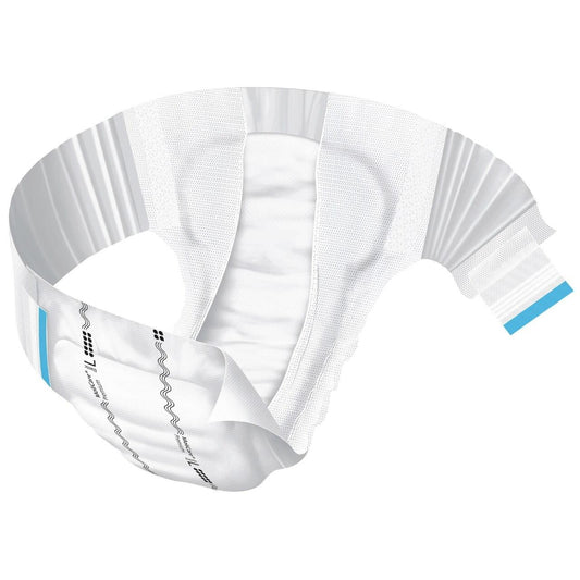 White elastic adult disposable briefs with stretch waistband