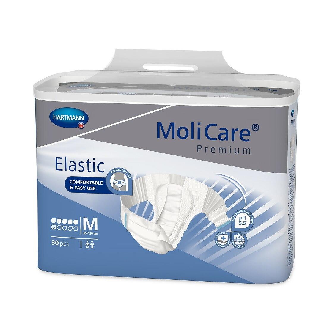 MoliCare Premium elastic briefs, size M, 30-count pack