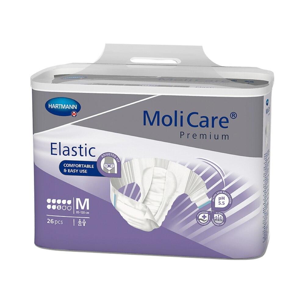 Elastic briefs, size M, 26 count pack, white disposable underwear in retail box