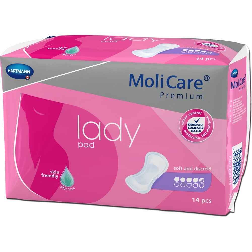 Molicare Premium lady day pads, 14-count pack, soft and discreet disposable pads