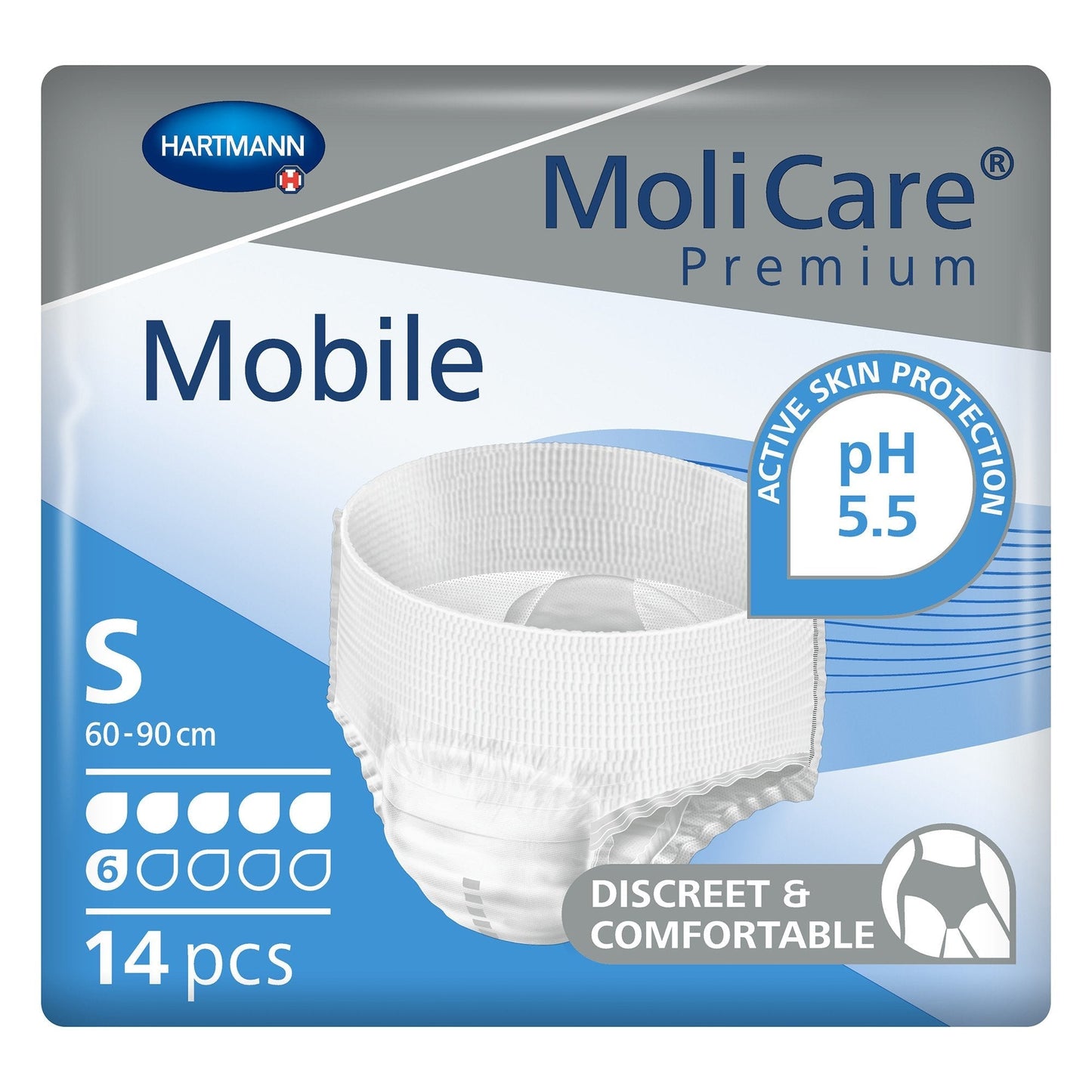 MoliCare Premium Mobile pull-up underwear, size S, 14-count pack, white