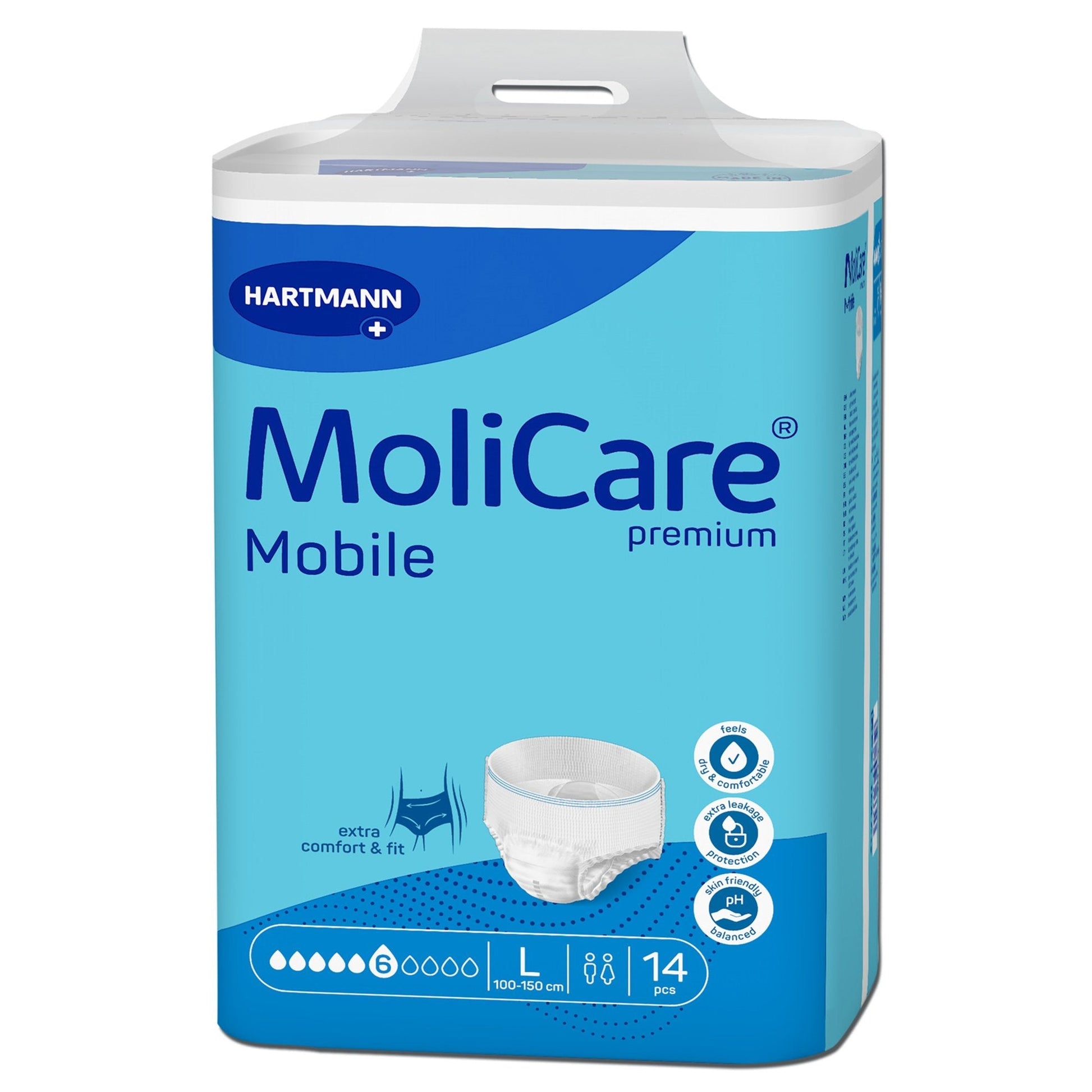 MoliCare Mobile premium pull-up underwear box, size M (MD), 14 pcs, white