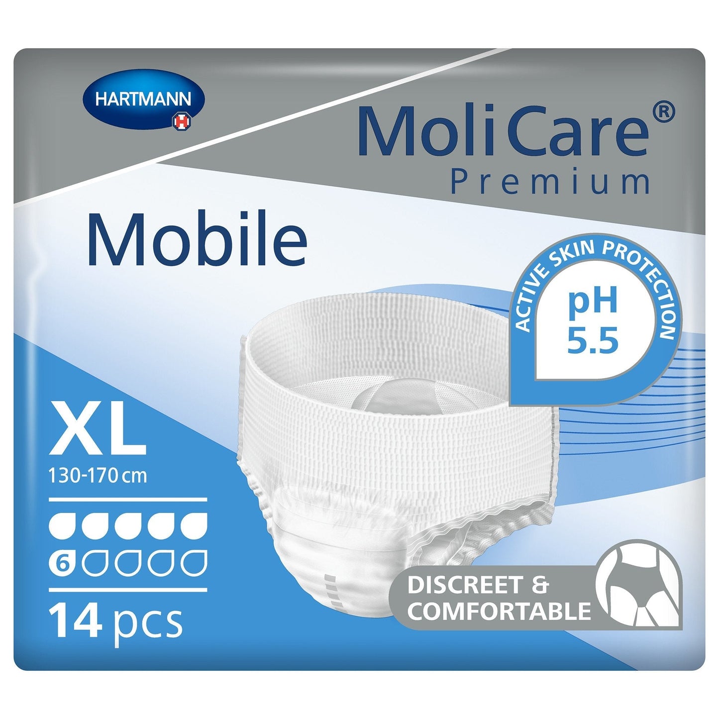 MoliCare Mobile pull-up underwear, size XL, 14-count pack, white
