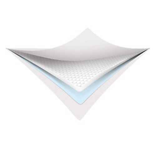 Folded underpad with blue edges and textured center absorbent pad