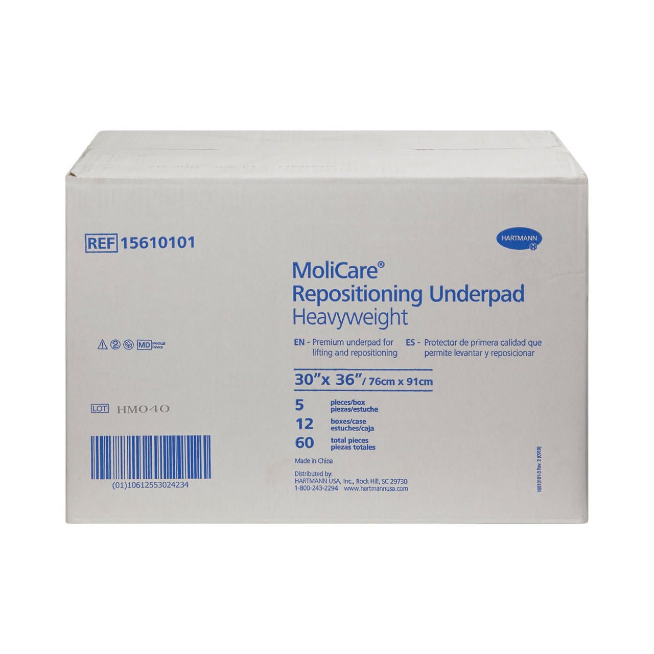 Repositioning underpad box front, heavy weight, 30" x 36"; 5 pieces per box