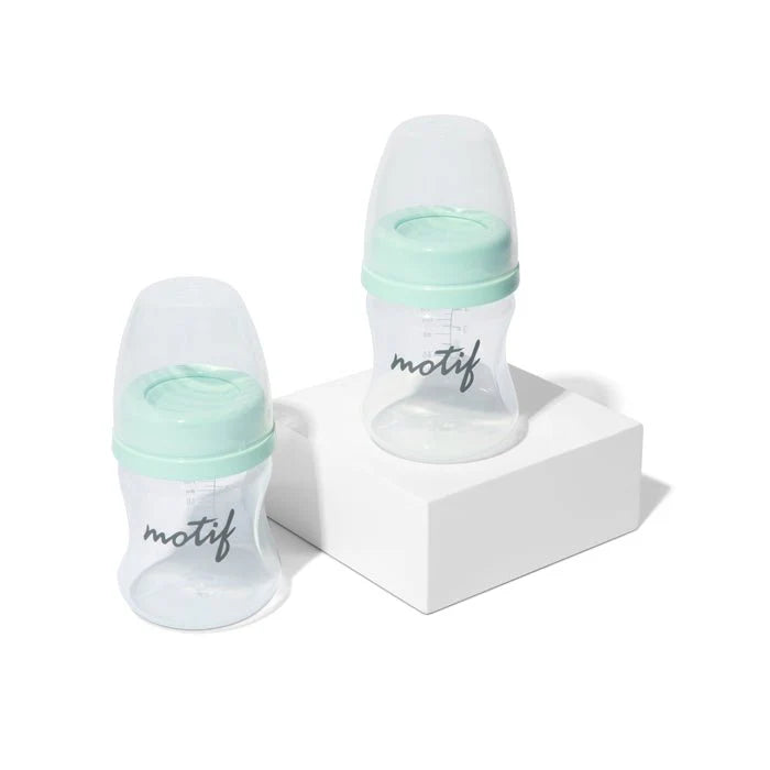 Motif twist double electric breast pump with two bottles on display