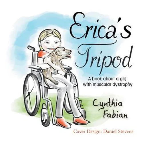 Paperback book cover with illustrated girl in wheelchair, title Erica's Tripod