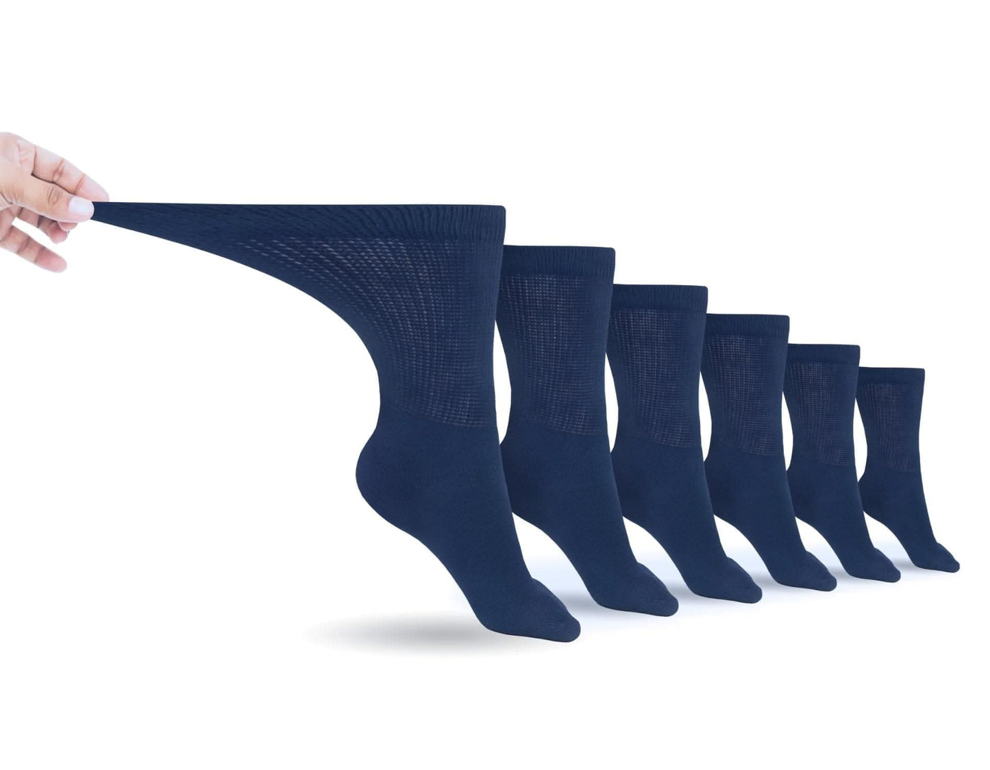 Non-binding Cotton Diabetic Crew Socks (6-pair Pack) DSC