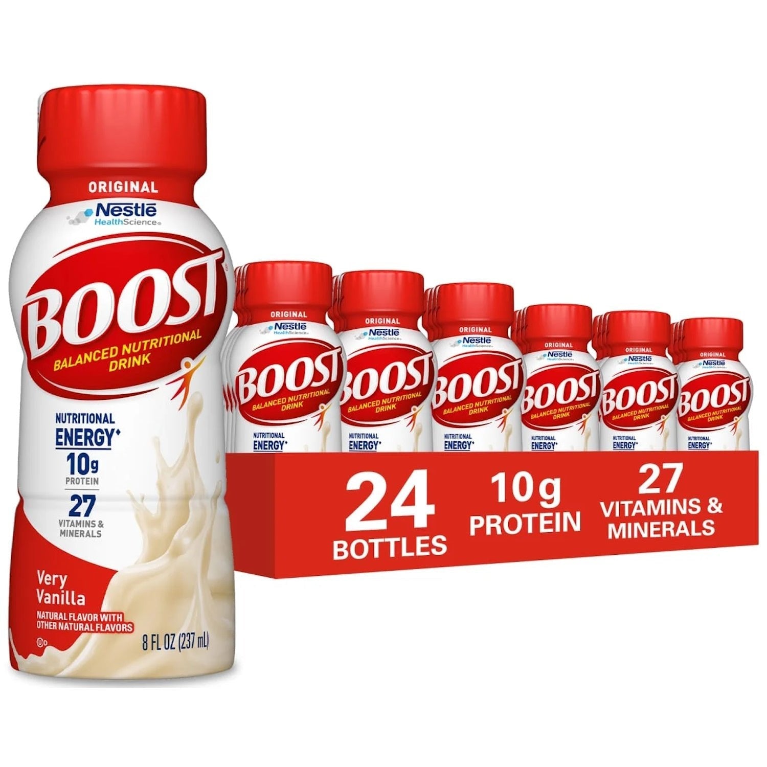 Boost balanced nutritional drink bottle, Original, very vanilla (8 fl oz)