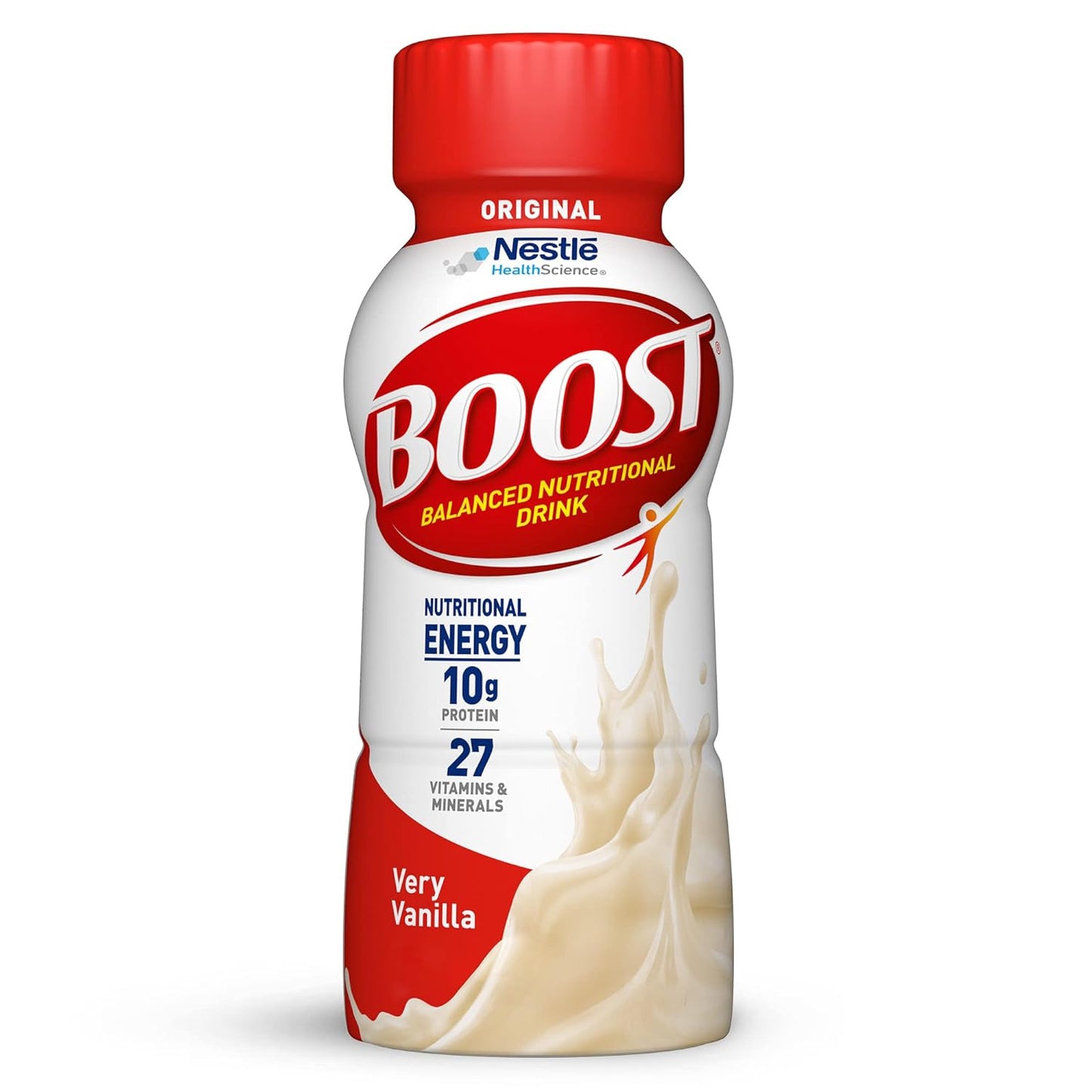 Boost Original very vanilla balanced nutritional drink bottle, 8 fl oz