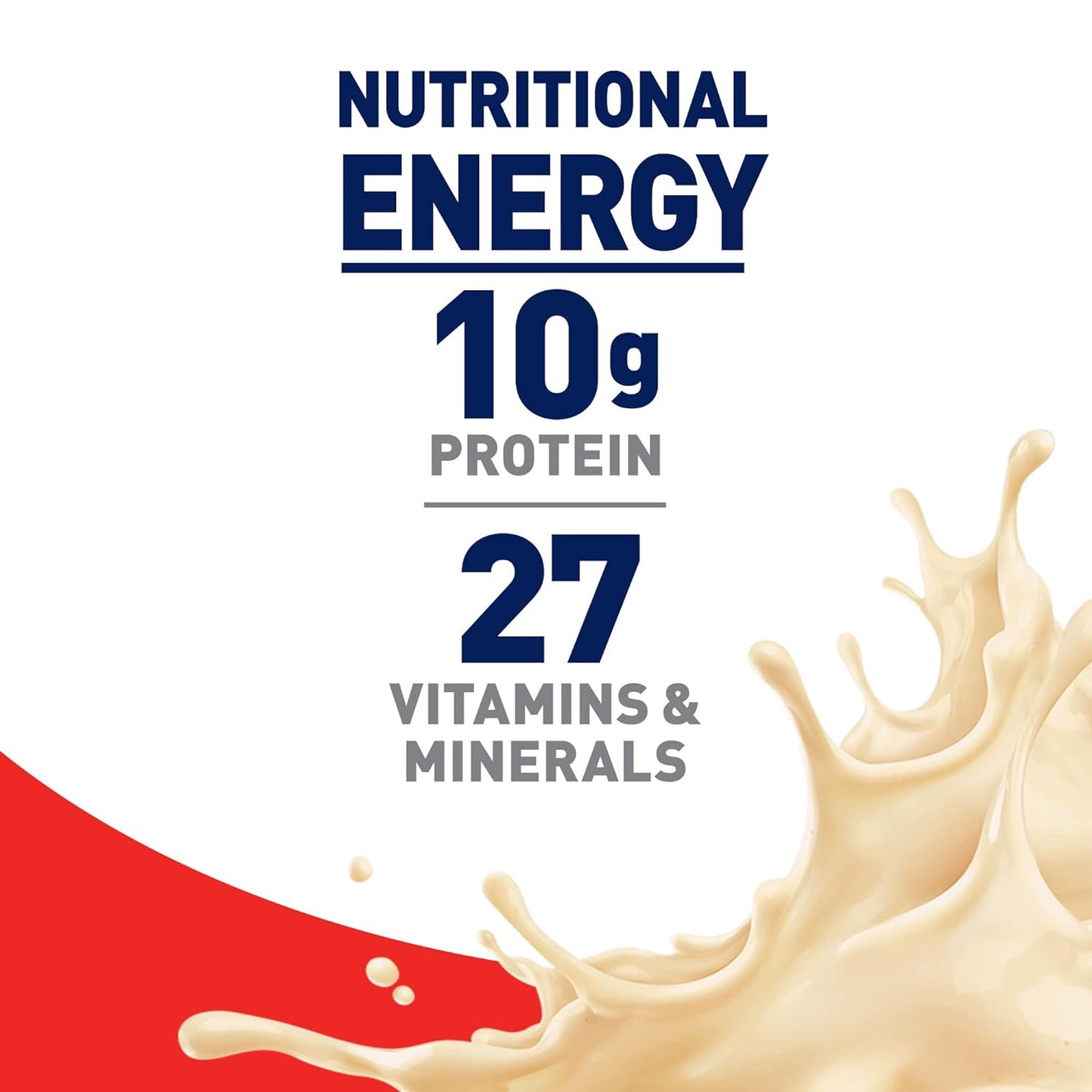 Boost nutritional energy label: very vanilla, 10g protein, 27 vitamins & minerals