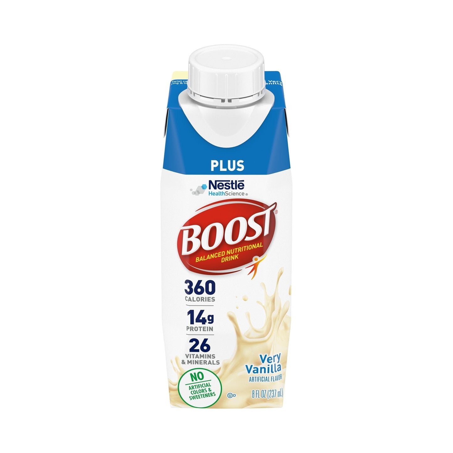 Boost Plus nutritional drink, Very Vanilla, 8 oz carton front