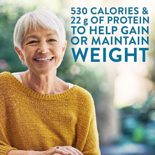 Boost VHC chocolate drink label: 530 calories, 22g protein for weight maintenance