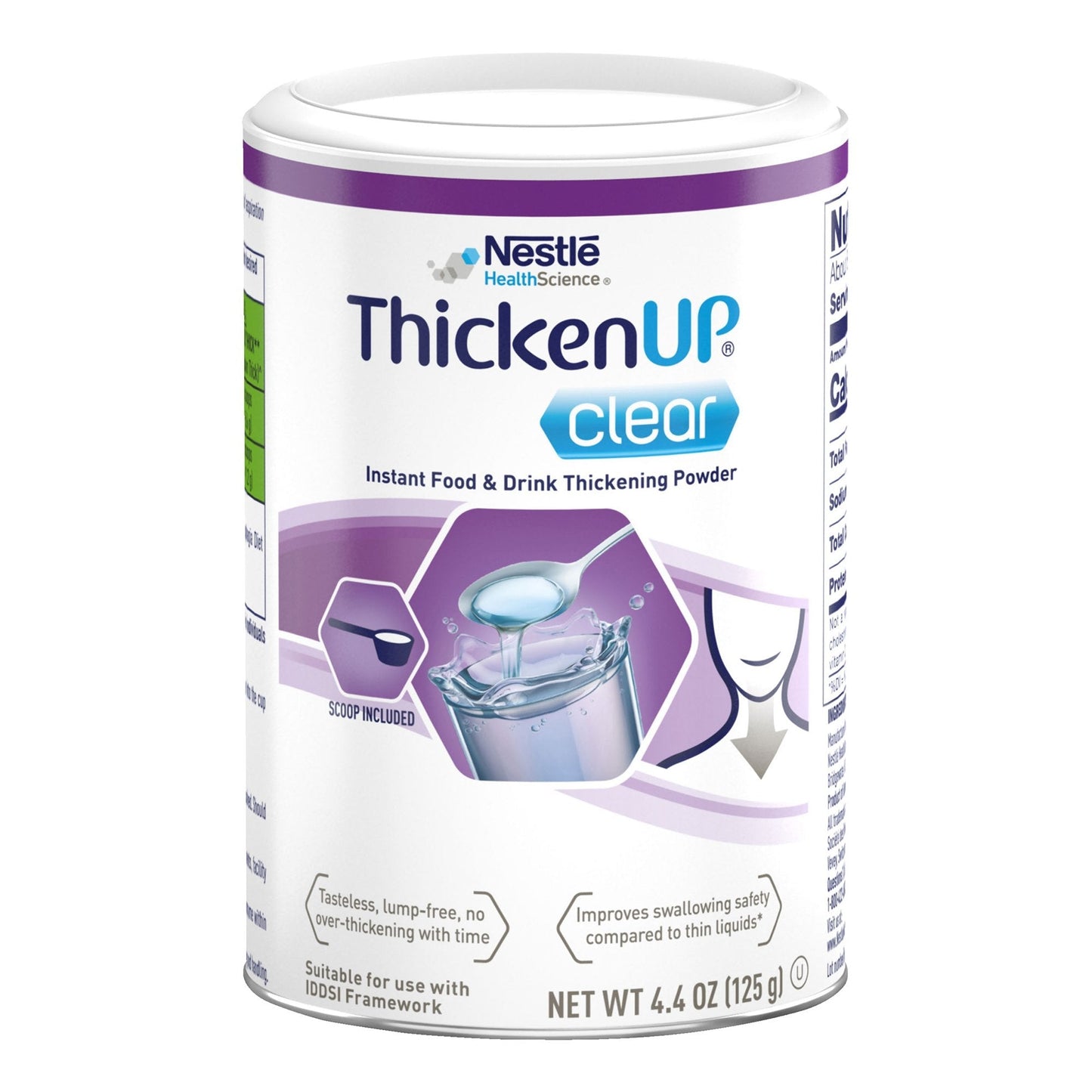 Nestlé ThickeneUp clear instant thickening powder can, 4.4 oz (125 g)