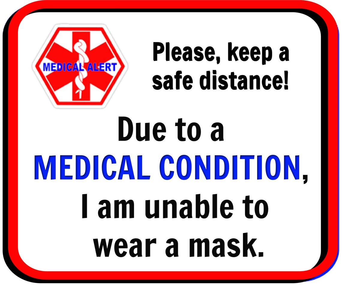 Unable to Wear a Mask Reusable Fabric Patches