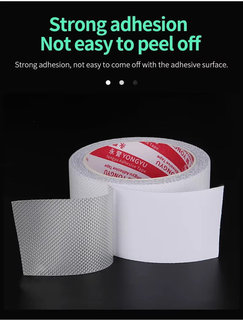Transparent non-slip tape rolls with red inner label, textured non-slip surface
