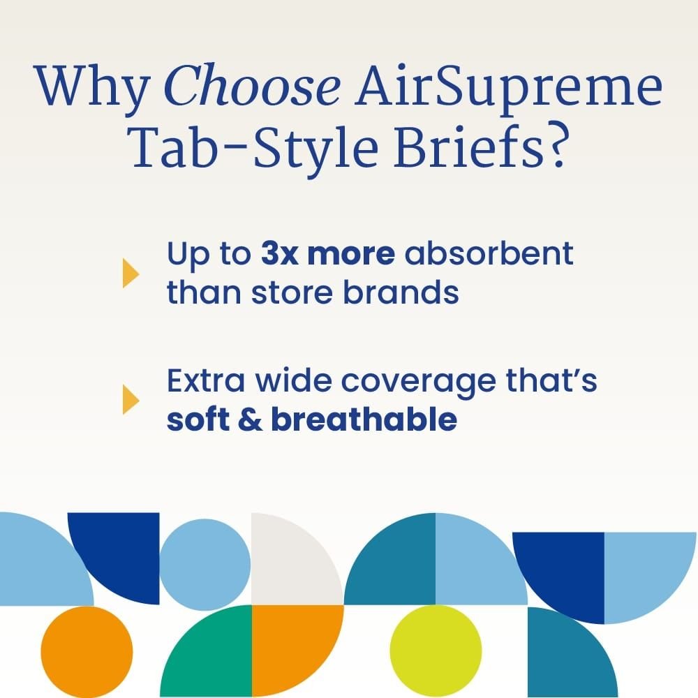 Why choose AirSupreme tab-style briefs: extra wide soft breathable coverage