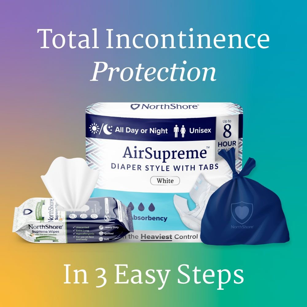 White AirSupreme diaper style with tabs package for up to 8-hour capacity