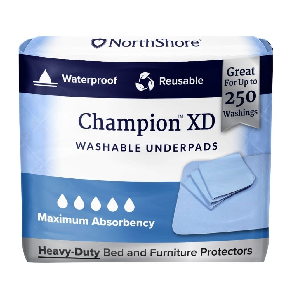 Washable underpads, Champion XD; waterproof and reusable, maximum absorbency, 250 washings