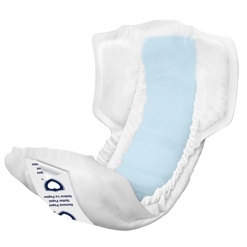 Soft super absorbent incontinence liner with leak-guard edges and blue absorbent core