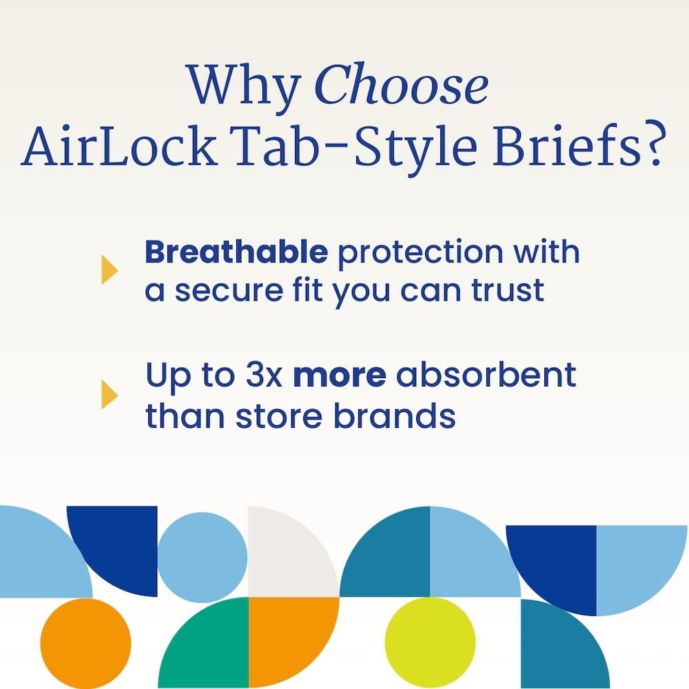 Why choose AirLock tab-style briefs: breathable protection and up to 3x more absorbency