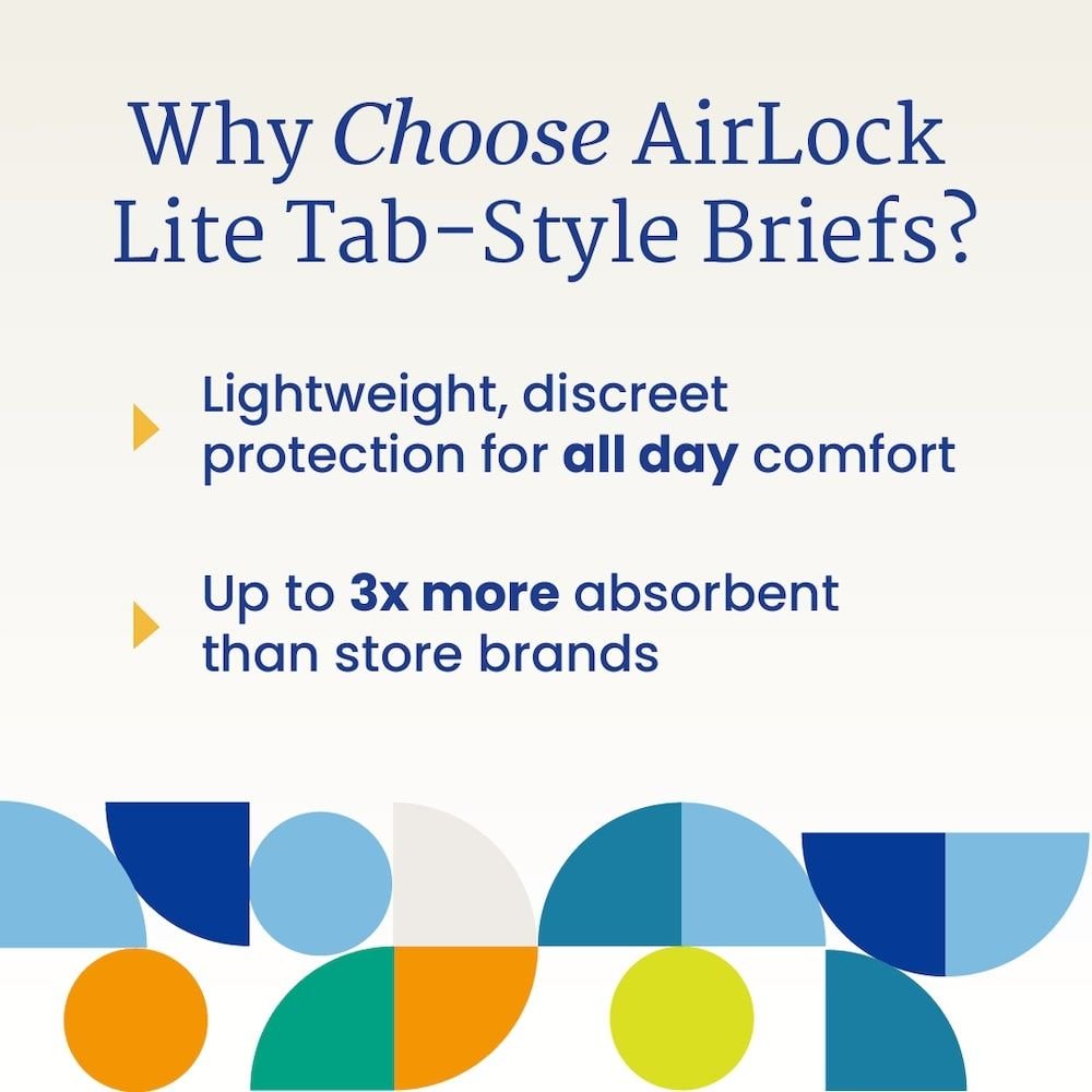 AirLock Lite tab-style briefs with lightweight, discreet all-day protection