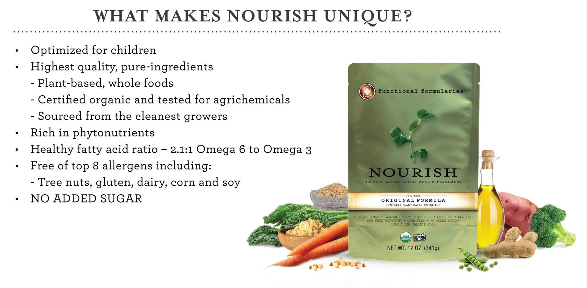Organic kids oral supplement pouch—optimized for children, plant-based, no added sugar