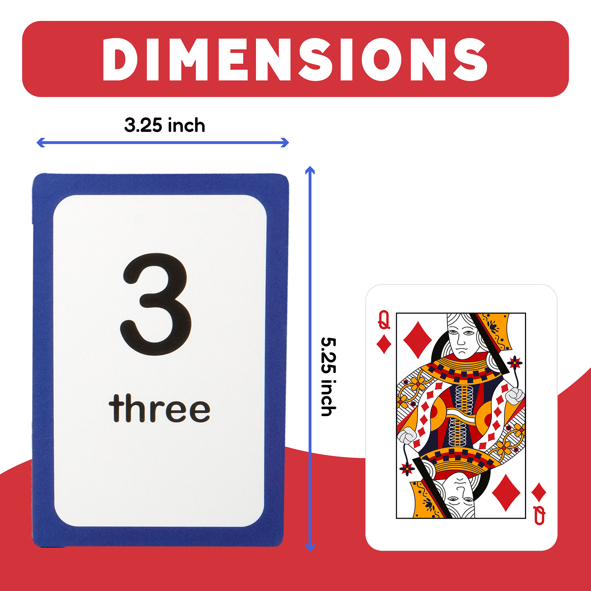 Number card showing 3 and the word three, beside another card