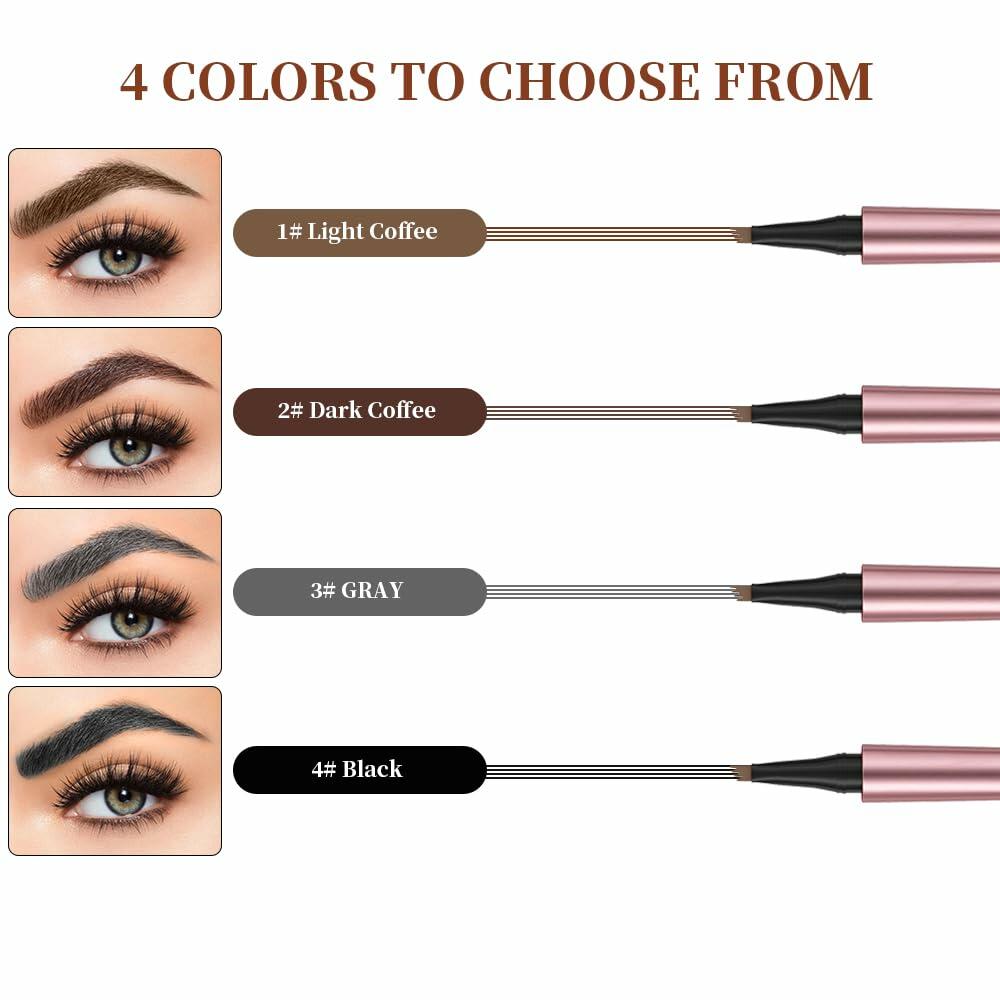 Eyebrow pencil with four shade options and fine tip for brow filling