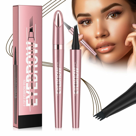 YIWANLLE 3D microblading eyebrow pencil, waterproof dark brown tip and spoolie