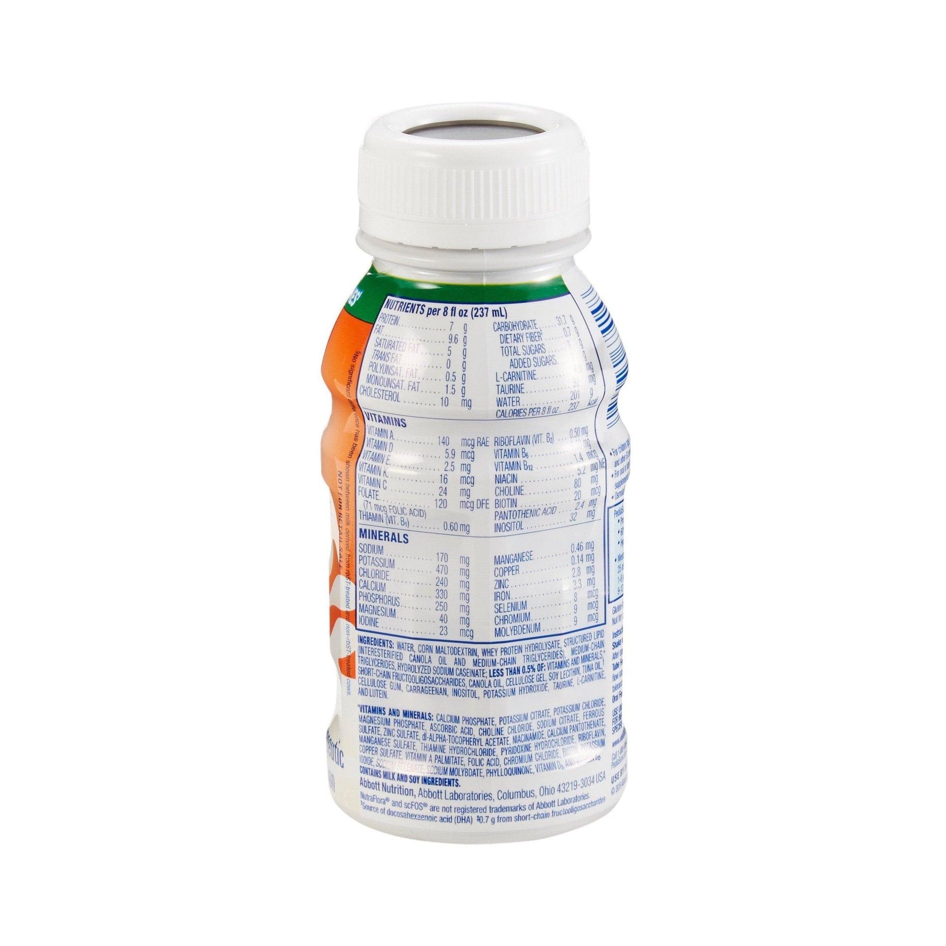 PediaSure Peptide 1.0 Cal unflavored bottle side label with nutrition information