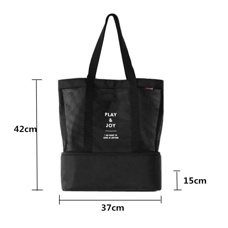 Black insulated cooler tote with carry handles and front panel organizer