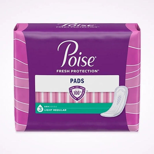 Poise light regular 3-drop incontinence pads, Fresh Protection box