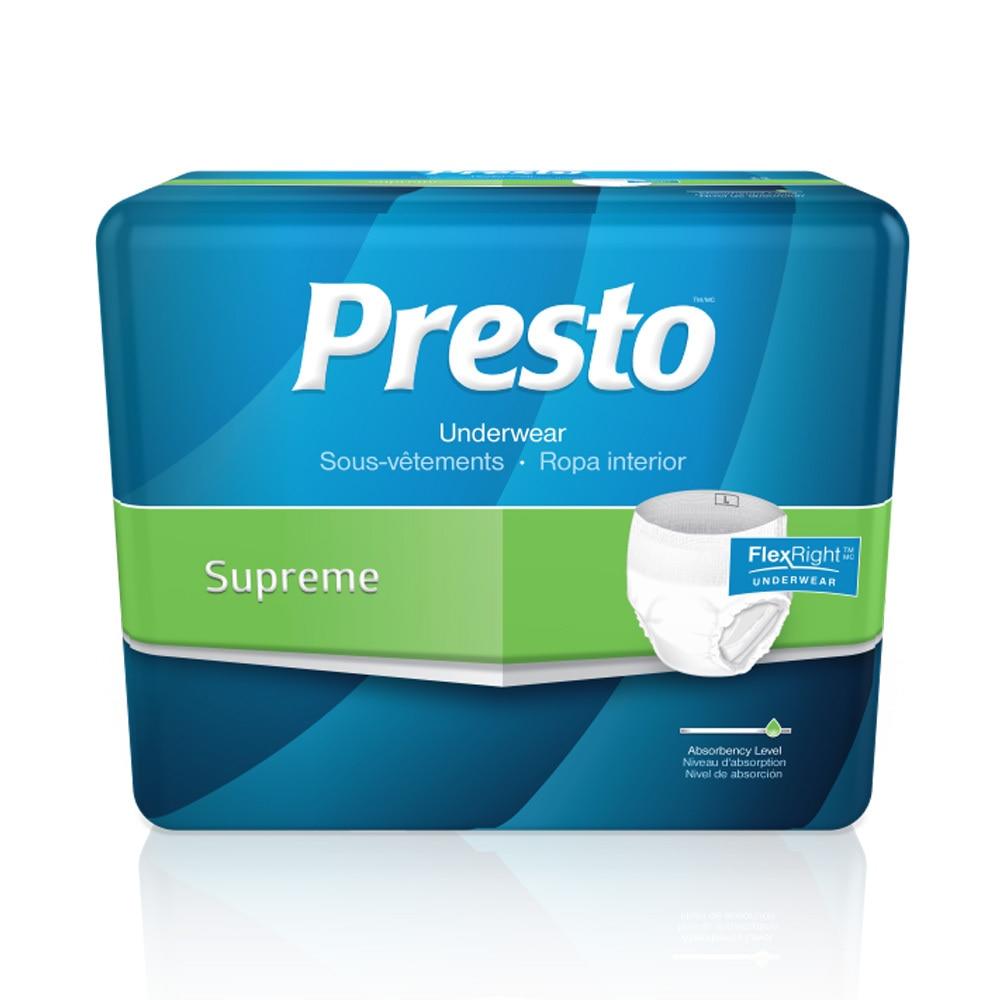 Presto FlexRight Supreme white underwear briefs with package