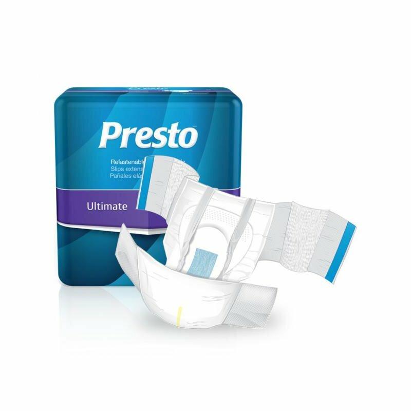 Presto Ultimate Stretch Briefs 2XL/3XL, folded white briefs with stretch sides