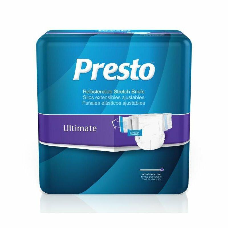 Presto Ultimate Stretch Briefs 2XL/3XL, white stretch underwear briefs with tabs