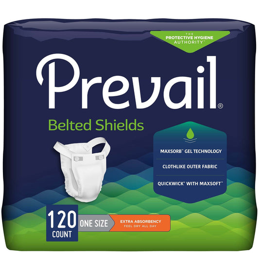 Extra-absorbency belted shields case, 120-count, one size