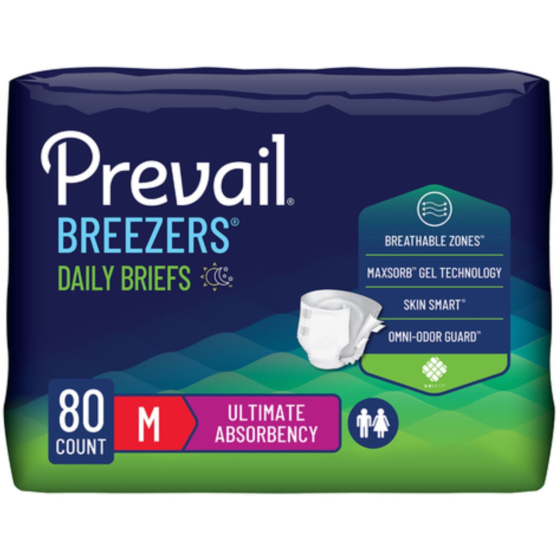 Daily briefs, ultimate absorbency, size M, 80-count package
